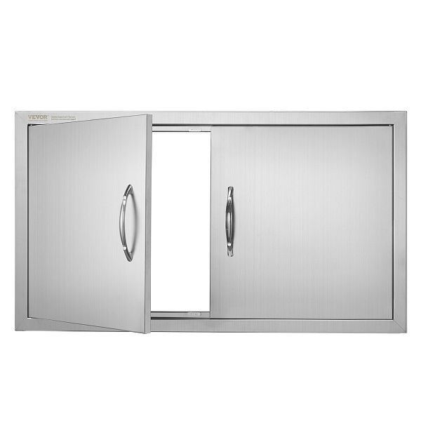 VEVOR Grill-Zugangstür, 863 x 482 x 46 mm, Doppelte Außenküchentür, Vertikale Wandtür mit Griffen, SMMBSCJMYS34XOA2HV0