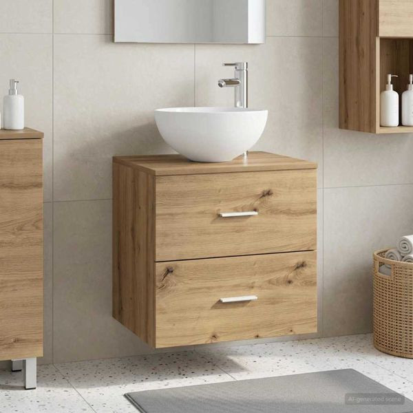 vidaXL Wandmontierte Waschbeckenschränke Artisan-Eiche, 890261