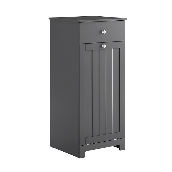 SoBuy Badunterschrank mit einer Schublade Dunkelgrau 40x38x91cm, Modern, BZR21-II-DG