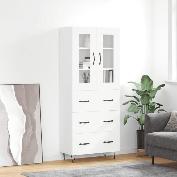 vidaXL Highboard Weiß 69,5x34x180 cm Holzwerkstoff, 3198433