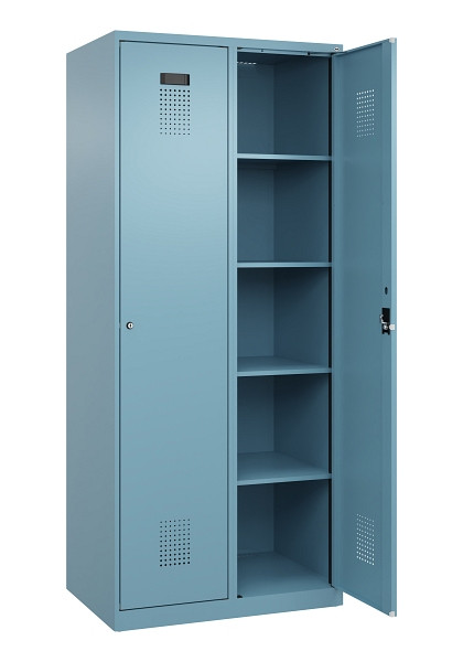 C+P Wäsche-Spind Evolo PLUS, 2 Abteile, 1850x800x500mm, 0010/0010, Verschluss Zylinderschloss, Ablageböden 8, 049000-22B S10048