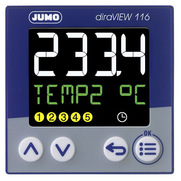 JUMO Digitales Anzeigeinstrument, Schalttafeleinbau, (48x48) mm, AC 110 bis 240 V, 00694784