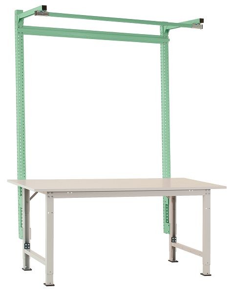 Manuflex Aufbauportal mit Ausleger in Resedagrün RAL 6011, für PACKPOOL Spezial mit Breite von 2000 mm, AS1623.6011