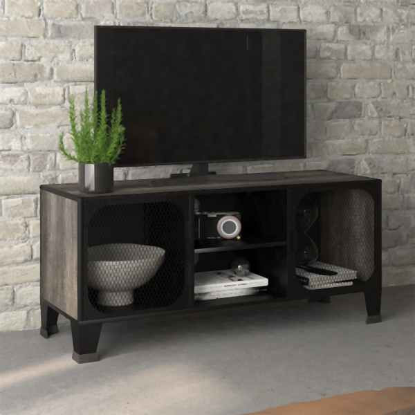 vidaXL TV-Schrank Grau 105x36x47 cm Metall und MDF, 335910