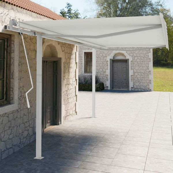 vidaXL Stützen für Markisen Weiß 450x245 cm Eisen, 315094