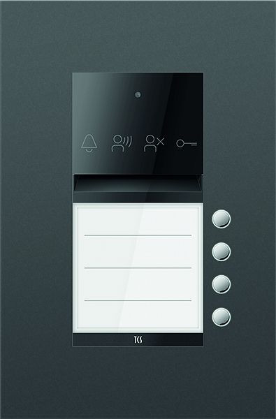 TCS Türkontrollsystem PES PRO Audio Außenstation 4T 1 Spalte UP RAL7016 anthrazitgrau, ASU600104-0017