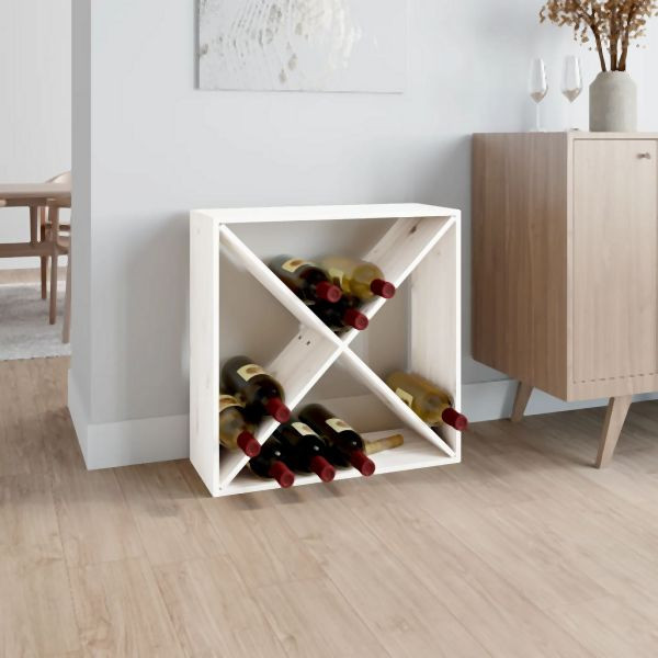 vidaXL Weinregal Weiß 62x25x62 cm Massivholz Kiefer, 821760
