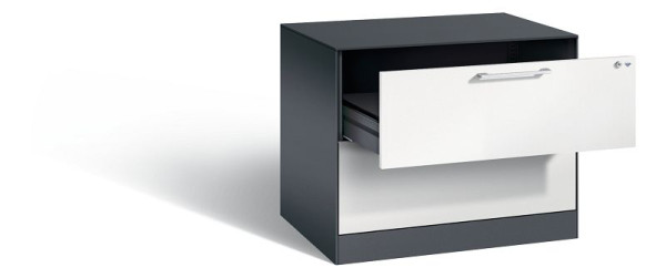 C+P Karteischrank Asisto, H710xB800xT600mm, Farbe: Schwarzgrau / Lichtgrau, Bügelgriff, 146273-222 S10030