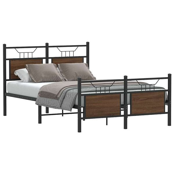 vidaXL Bettgestell ohne Matratze Braun Eiche 120x200 cm Holzwerkstoff, 4106857