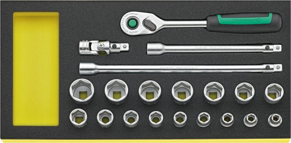 STAHLWILLE Steckschlüsselsatz Nr.TCS 3/8 ZOLL 456/16/4 MF QR 1/3-Teilung 20-teilig, 96830371