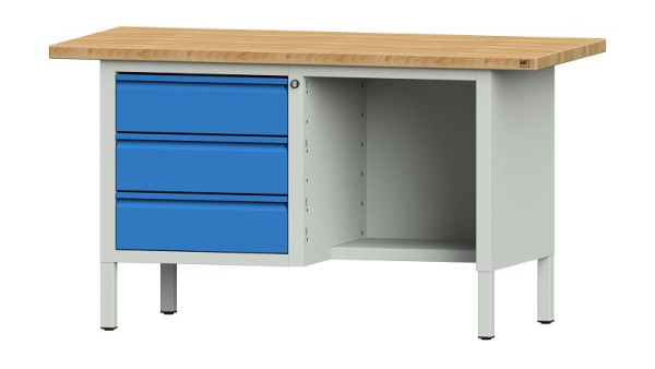 ANKE Werkbänke Kastenwerkbank, Modell 303 E, 1500 x 700 x 840 mm, RAL 7035/5012, BMP 40 mm, 510.300