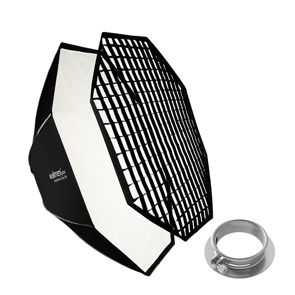 Walimex pro Essential Softbox Octagon 150cm + Softboxadapter für Profoto (Außendurchmesser: 15,2 cm), um 360° drehbar, 1023469