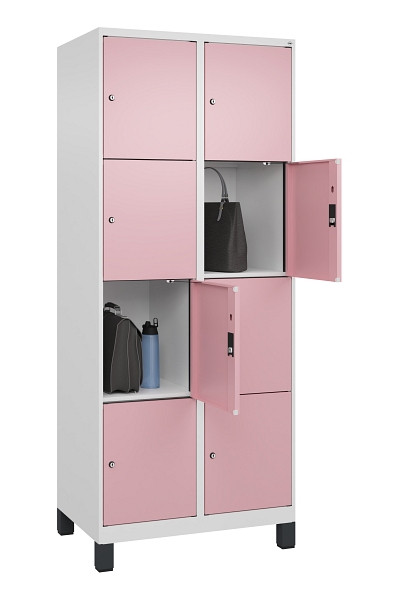 C+P Schließfachschrank Evolo PLUS, mit Füßen, 8 Fächer, 1950x800x500mm, 9016/30, 049010-224 S10018