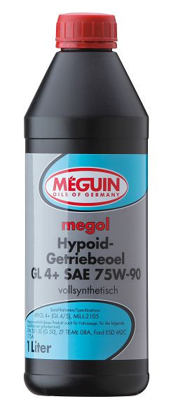 Meguin megol Hypoid-Getriebeöl GL4+ SAE 75W-90, Dose Kunststoff, VE: 1 Liter, 3535