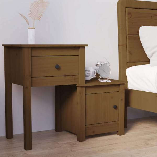 vidaXL Nachttisch Honigbraun 79,5x38x65,5 cm Massivholz Kiefer, 814545
