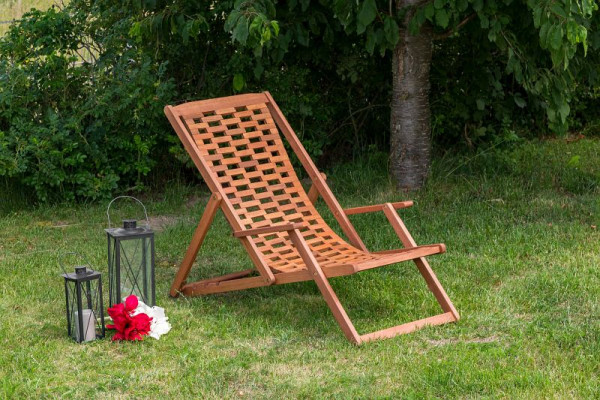 Merxx Aurora Liegestuhl, faltbar und verstellbar, FSC Eukalyptusholz, 25173-011