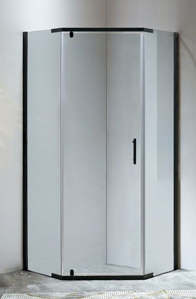 Sanotechnik Fünfeck Duschkabine 90 x 90 x 190cm schwarz, SW90B