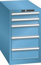 LISTA Schubladenschrank 18x36E (BxTxH) 411x725x700mm KEY Lock, Lichtblau, 5 Schubladen, Fronthöhen: 75 - 150 mm, 78.449.010