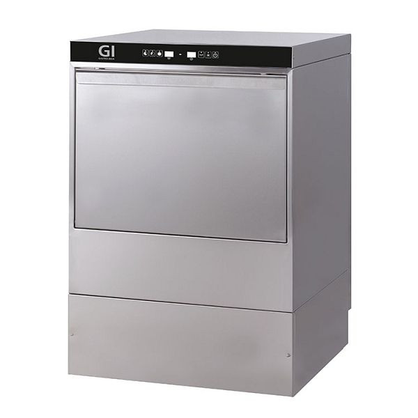 Gastro-Inox Geschirrspülmaschine mit Pumpe, Seifenspender & Zerbrechender Tank, 50x50cm, 230V, digital, Edelstahl AISI 304, 400.105