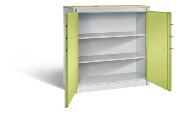 C+P Feuerschutzschrank Certos, H1226xB1200xT500mm, Farbe: Lichtgrau / Viridingrün, Klinkengriff, 3 OH, 1181-00 S10558