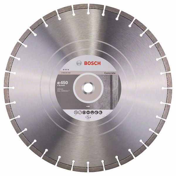 Bosch Diamanttrennscheibe Best for Concrete, 450 x 25,40 x 3,6 x 12 mm, 2608602660