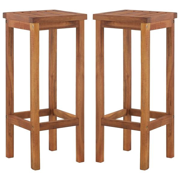 vidaXL Barhocker 2 Stück Massivholz Akazie, 44016