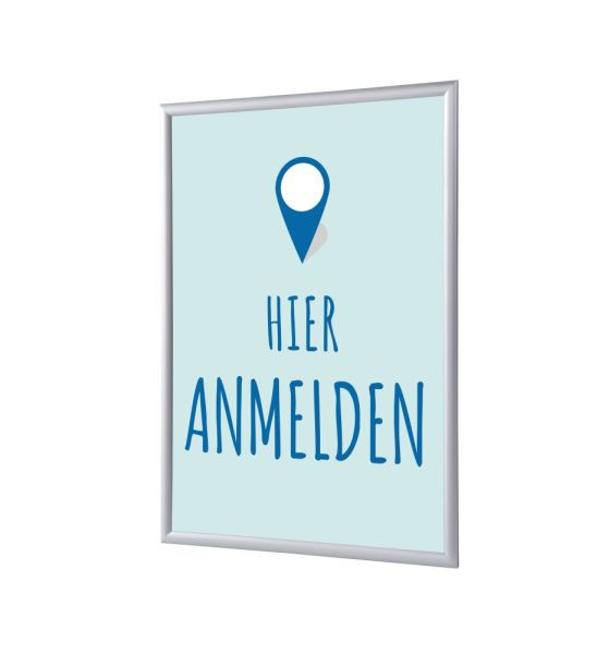 Showdown Displays Klapprahmen A1 Komplettset Hier Anmelden Blau Deutsch, KRA1G25LPPI454