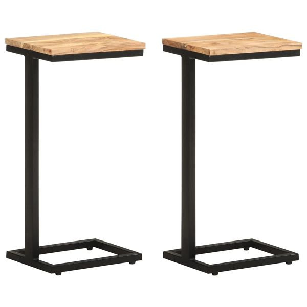 vidaXL Beistelltische 2 Stück 31,5x24,5x64,5 cm Massivholz Akazie, 321971