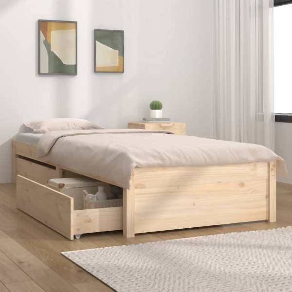 vidaXL Bett mit Schubladen 75x190 cm, 3103453, 8720287011491