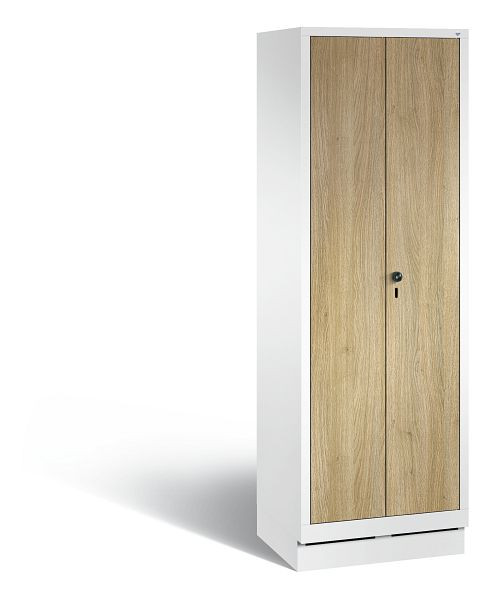 C+P Spind Evolo, 2 Abteile, H1800xB610xT500 mm, Weiß/MDF Eiche, 48160-20 S10217