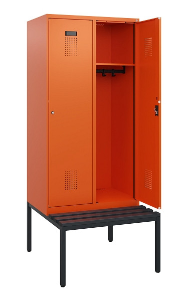 C+P Spind Evolo PLUS, 2 Abteile, 1950x800x815mm, 2004/2004, Zylinderschloss, Material Sitzfläche Kunststoff, Sitzbank, 0490505-22 S10104