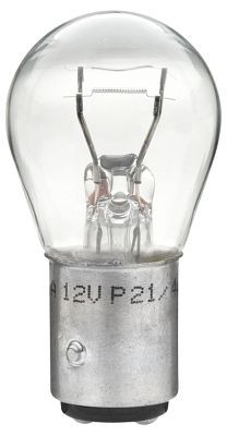 HELLA Halogen-Glühlampe, P21/4W, Standard, 12V, 4W, Sockelausführung Glühlampe: BAZ15d, Blister, VE: 2 Stück, 8GD 004 772-123
