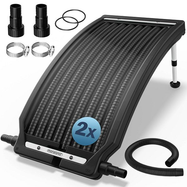 monzana Poolheizung Solar 2er-Set Anthrazit 110x69x14cm, 995534