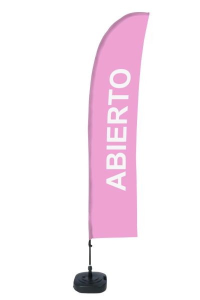 Showdown Displays Beach Flag Budget Wind Komplettset Geöffnet Pink Spanisch, BFBL-WT21-17-I138