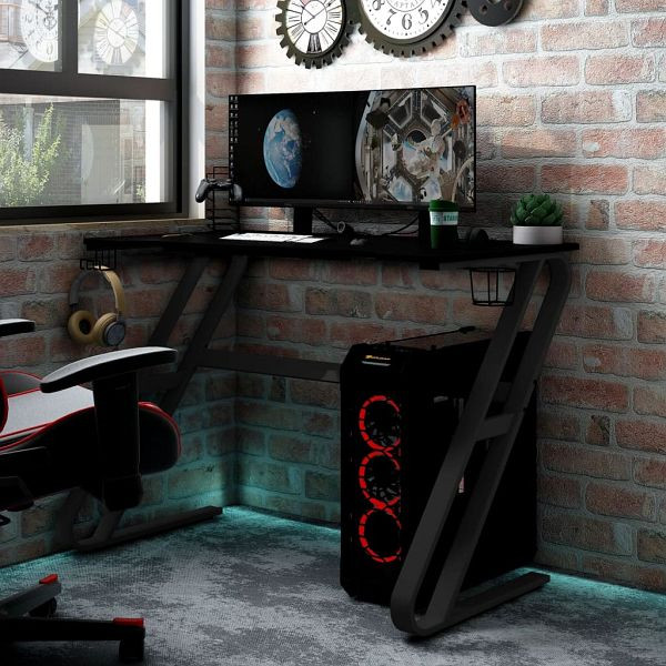vidaXL Gaming-Schreibtisch mit ZZ-Gestell Schwarz und Rot 90x60x75 cm, 325410