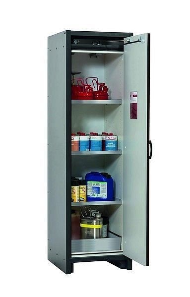 asecos Sicherheitsschrank Q-CLASSIC-30, Q30.195.056.R in verkehrsrot RAL 3020 mit 3x Fachboden (Edelstahl), 31007-066-33412