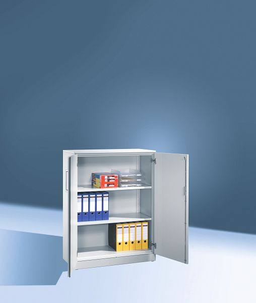 C+P Flügeltürenschrank Asisto, H1310xB1000xT435mm, Farbe: Lichtgrau / Dekor Hellgrau, Bügelgriff, 3 OH, 141032-000 S10121