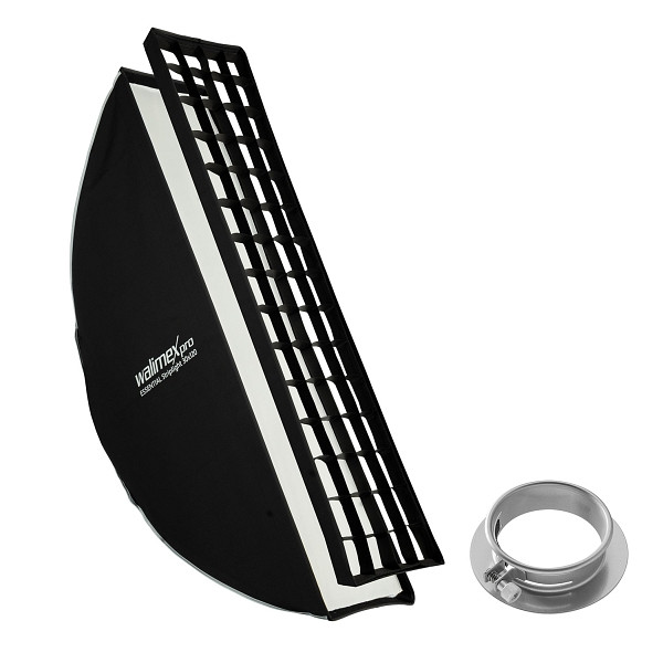 Walimex pro Essential Striplight Softbox 30x120cm + Softboxadapter für Profoto (Außendurchmesser: 15,2 cm), um 360° drehbar, 1023473
