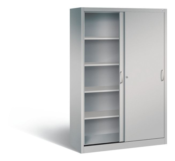 C+P Schiebetürenschrank Acurado, H1950xB1200xT500mm, Farbe: Weißaluminium, Bügelgriff, 5 OH, 2050-00 S10169