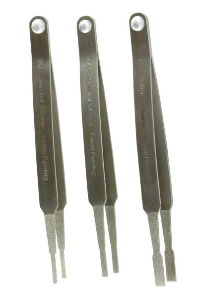 Busching Diamant-Schleif-Pinzetten-Set für tech. Kontakte, 3-tlg. SM,MED,LG / verstellbarer Schenkel, 100758