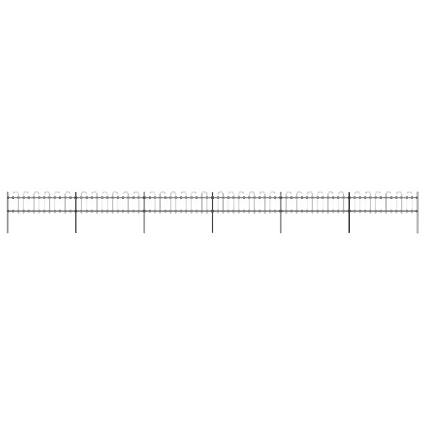 vidaXL Gartenzaun mit Bügel-Design Stahl 10,2 x 0,6 m Schwarz, 277643