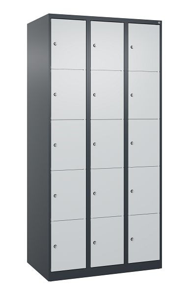 C+P Schließfachschrank Classic PLUS, 3 Abteile, 1850x900x500mm, 7016/7035, 080000-305 S10011