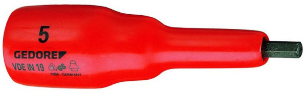 GEDORE 6 mm VDE-Schraubendrehereinsatz 1/2" für Innensechskantschrauben, 6124560