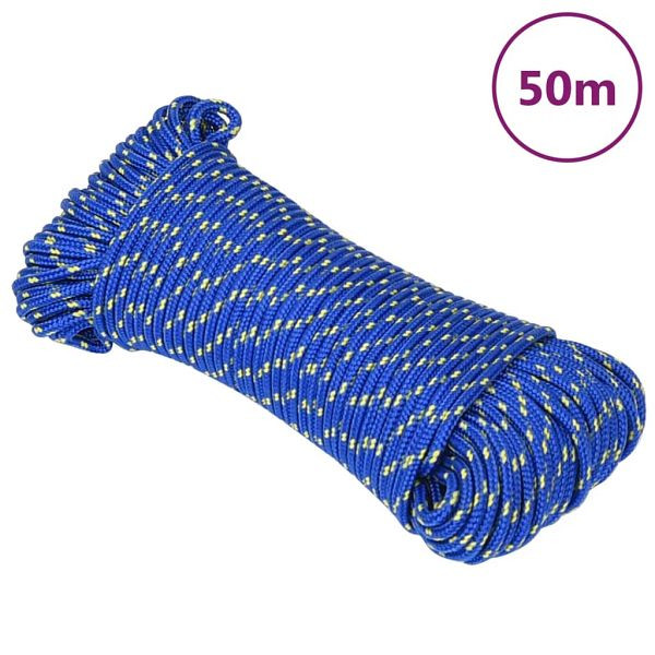 vidaXL Bootsseil Blau 5 mm 50 m Polypropylen, Material: PP (Polypropylen), 152439