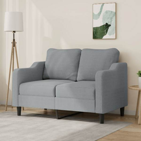 vidaXL 2-Sitzer-Sofa Hellgrau 120 cm Stoff, Füllung: Schaumstoff, 359351