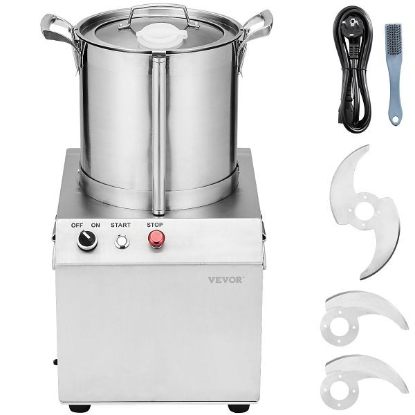 VEVOR Küchenmaschine Gemüsezerkleinerer Lebensmittelechter Edelstahl-Mixer, 10L, SYSPQSJ10L11V1MQKV2