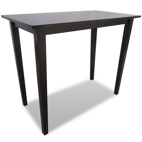 vidaXL Bartisch Holz Braun, Material: MDF mit Echtholzfurnier (Tischplatte) + Gummibaum-Hartholz (Beine), 241703
