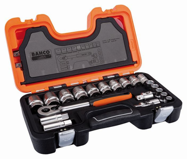 Bahco Steckschlüssel-Satz 1/2", 24-teilig, Zoll, S240AF