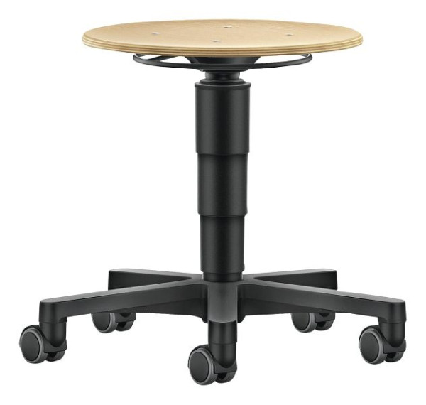 bimos Allround Hocker mit Rollen, Holz, Sitzhöhe 450-650 mm, 9463-3000