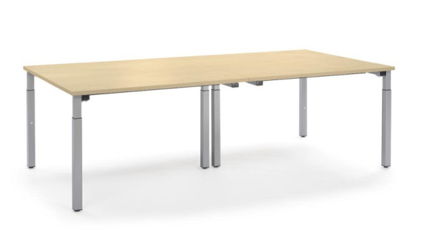 Deskin Konferenztisch System MODUL, Ahorndekor, 3200 x 1600 x 650 mm, Gestell: Alusilber RAL 9006, 349190